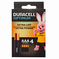 Элемент питания AAA LR03-BC4 ALKALINE OPTIMUM POWER 1,5V DURACELL (4шт/блистер) 4/20